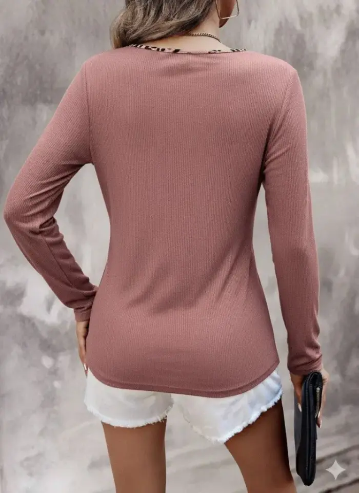 Kadın Uzun Kollu V Yakalı Kaşkorse Bluz