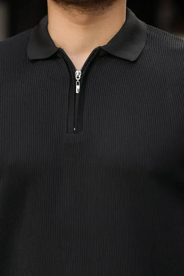 Erkek Selanik örme Yakalı Uzun Kollu Triko