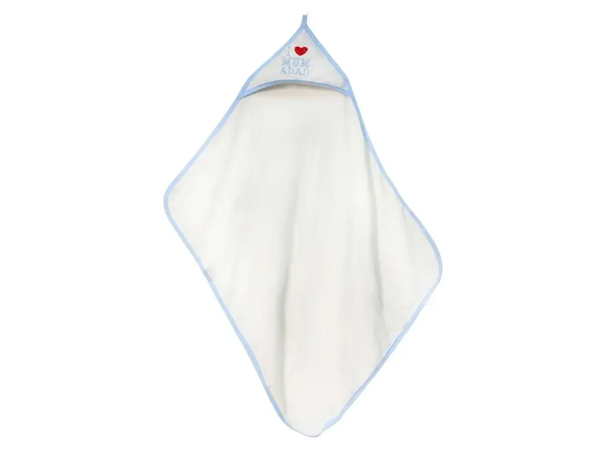 I Mam & Dad Nakışlı Bebek Havlu Silgi – Mavi