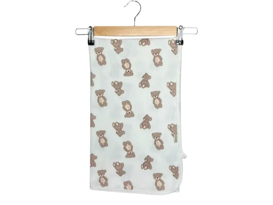 Raporlu Kahve Ayı Desenli Bebek Battaniyesi – 12 Ay – Uni