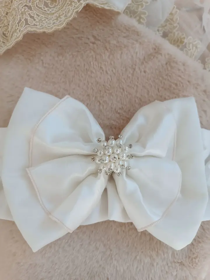 Yenidoğan Wool Yün Kumaş Taç Nakışlı Güpür Duvaklı Fiyonk Prizma Taş Unisex Kundak Bebek Battaniyesi