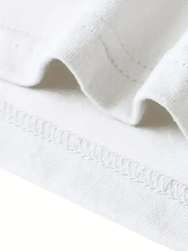 Baskılı Oversize Bisiklet Yaka T-shirt - Beyaz