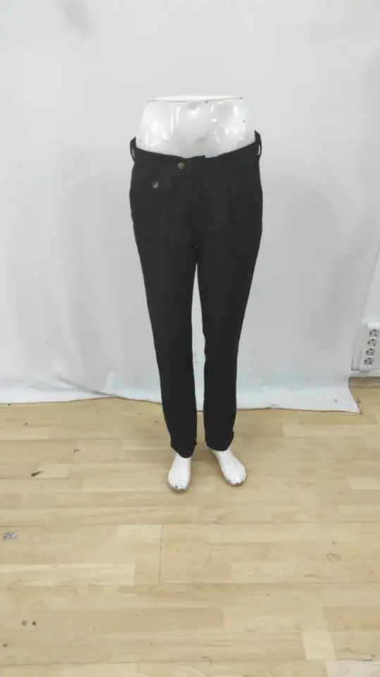 Erkek Belden Düğmeli Cepli Dokuma Pantolon