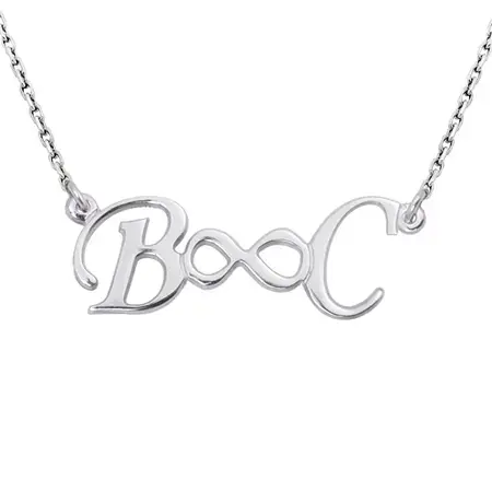 Kişiye Özel Harf Kolye – Sonsuzluk Sembollü İsimli Tasarım