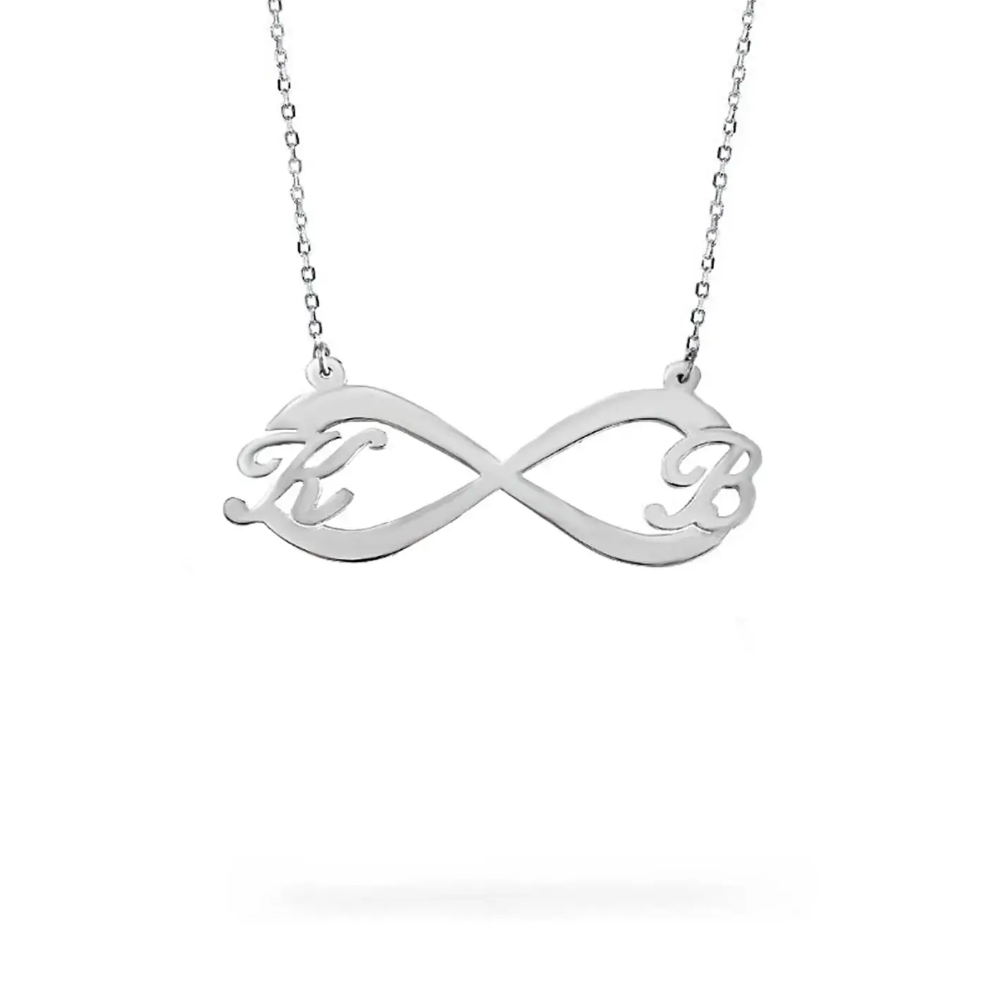 Kişiye Özel 14K Altın Kaplama Sonsuzluk Harf Kolye