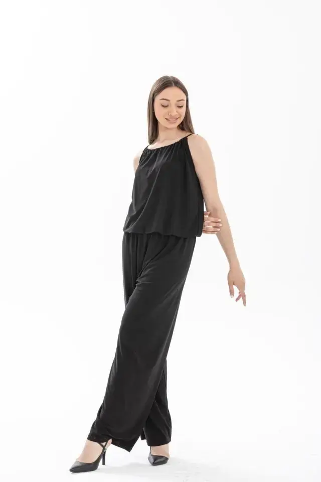 Kadın Rahat Kesim Askılı Bol Paça Sandy Kumaş Fırsat Ürün Tulum-Elbise