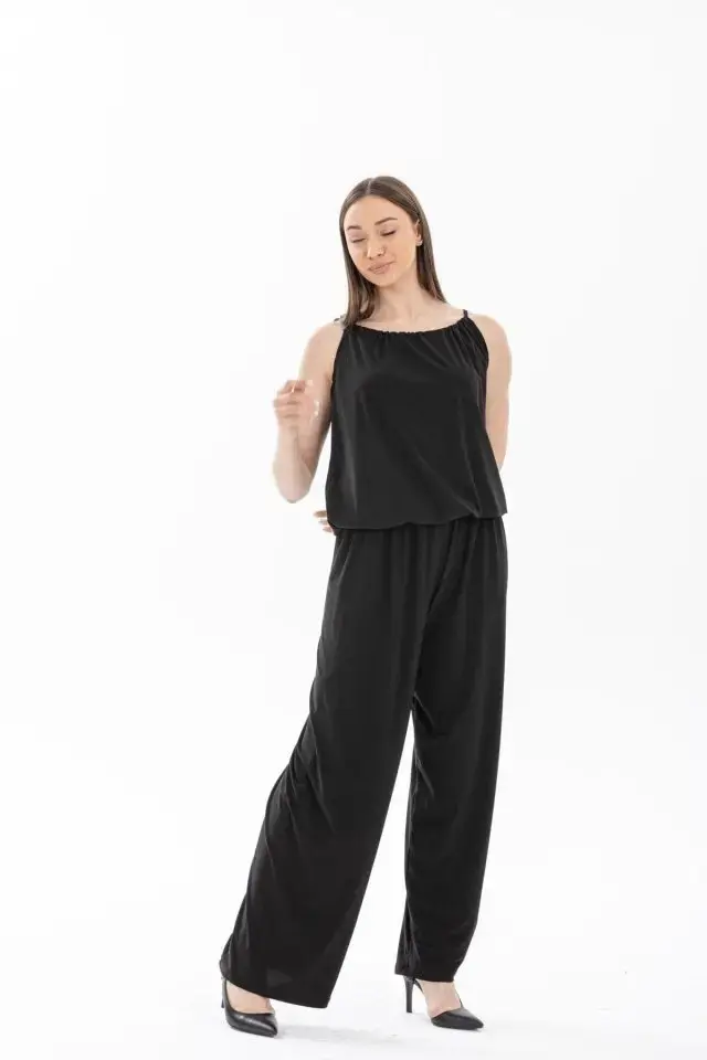 Kadın Rahat Kesim Askılı Bol Paça Sandy Kumaş Fırsat Ürün Tulum-Elbise