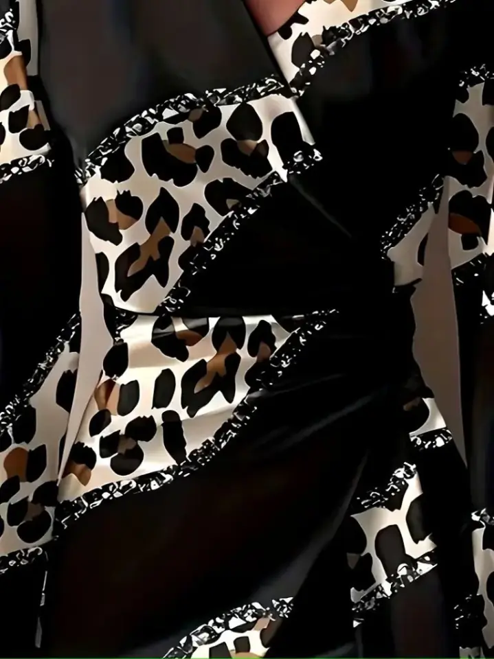 Kadın Uzun Kollu Kruvaze Yakalı Asimetrik Detaylı Mini Modal Elbise