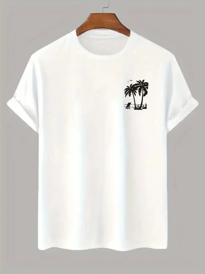 Baskılı Oversize Bisiklet Yaka T-shirt - Beyaz